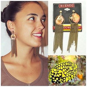 dangle pinecone fish inspired earrings